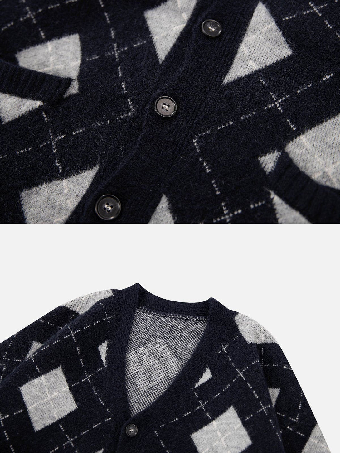 Evapacs - Vintage PLAID Embroidery Cardigan- Streetwear Fashion - evapacs.com