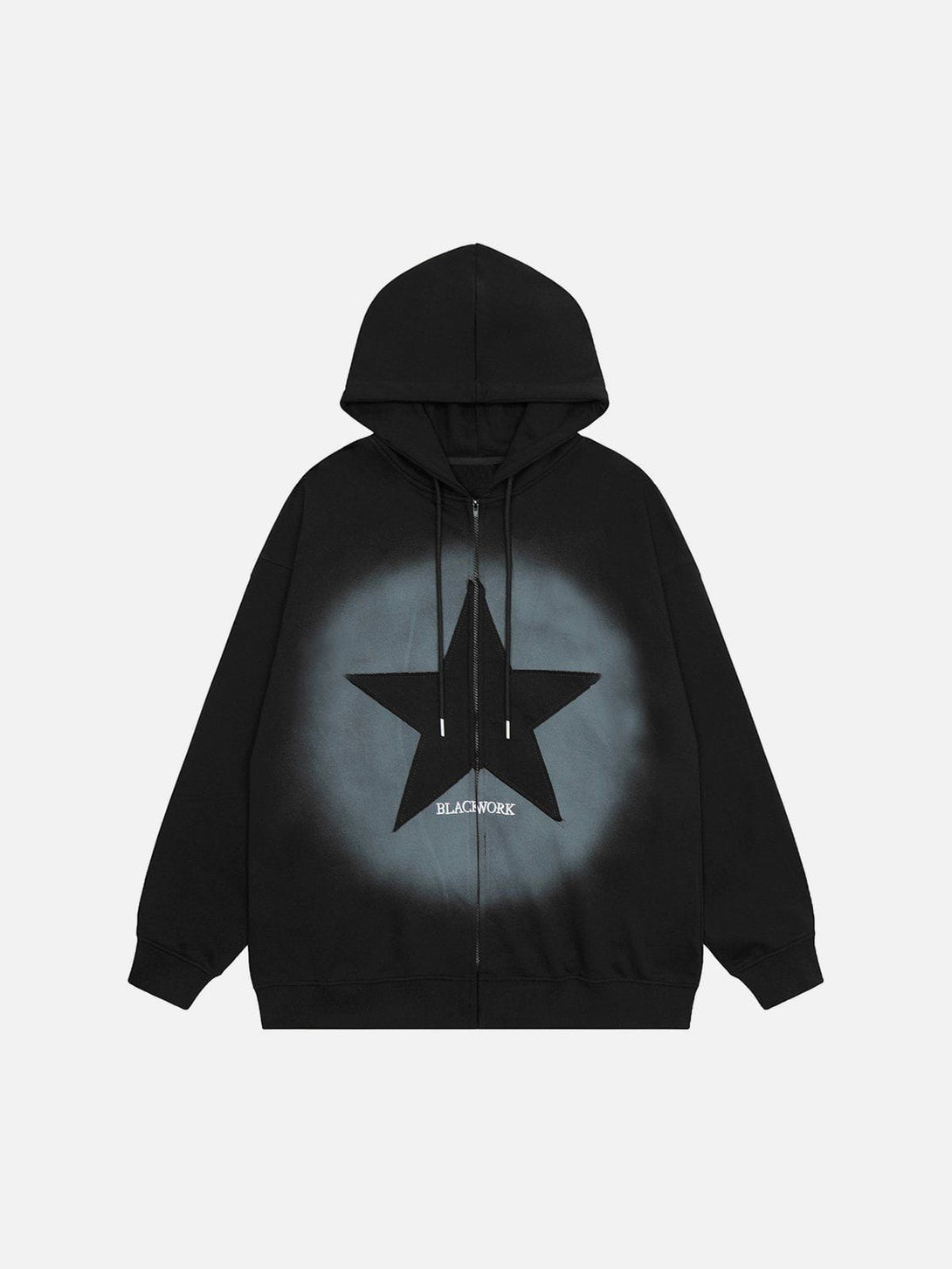 Evapacs - Vintage Pentagram Zip Up Hoodie- Streetwear Fashion - evapacs.com