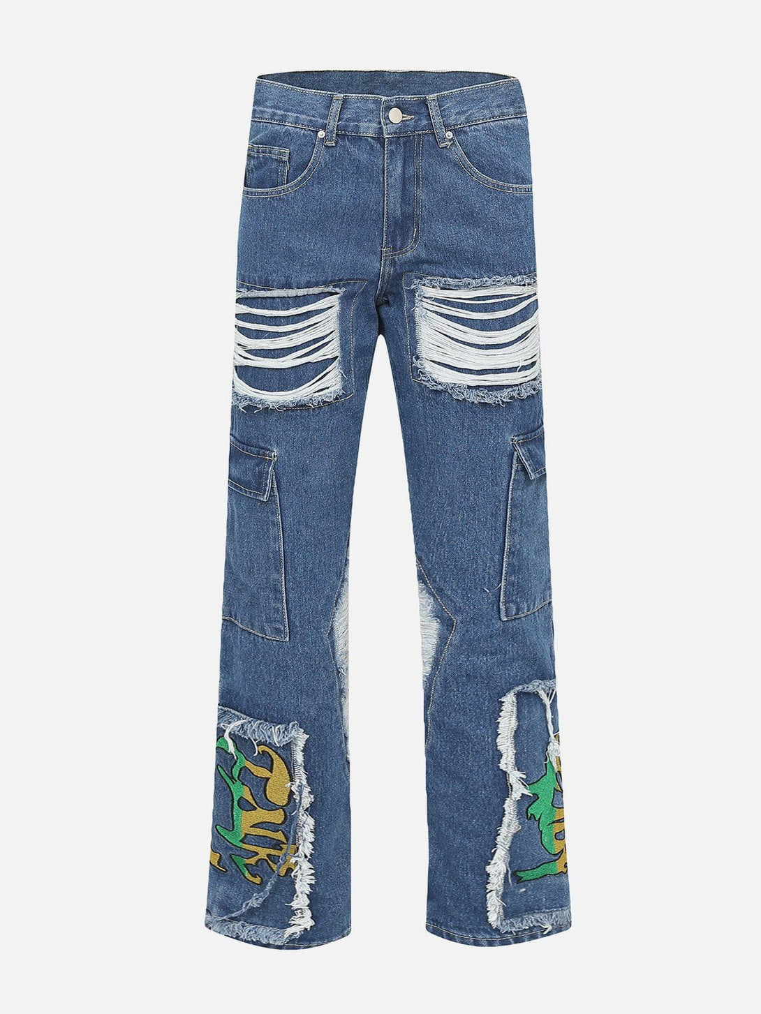 Evapacs - Vintage Raw Ripped Jeans- Streetwear Fashion - evapacs.com