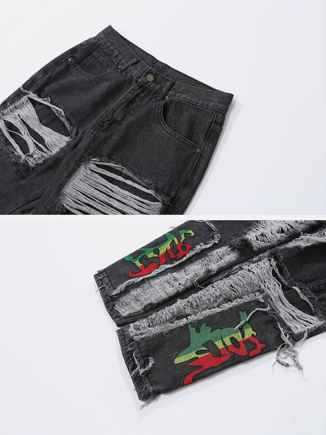 Evapacs - Vintage Raw Ripped Jeans- Streetwear Fashion - evapacs.com