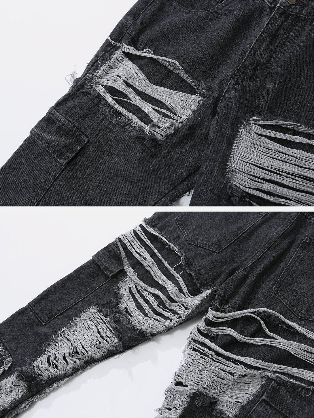 Evapacs - Vintage Raw Ripped Jeans- Streetwear Fashion - evapacs.com