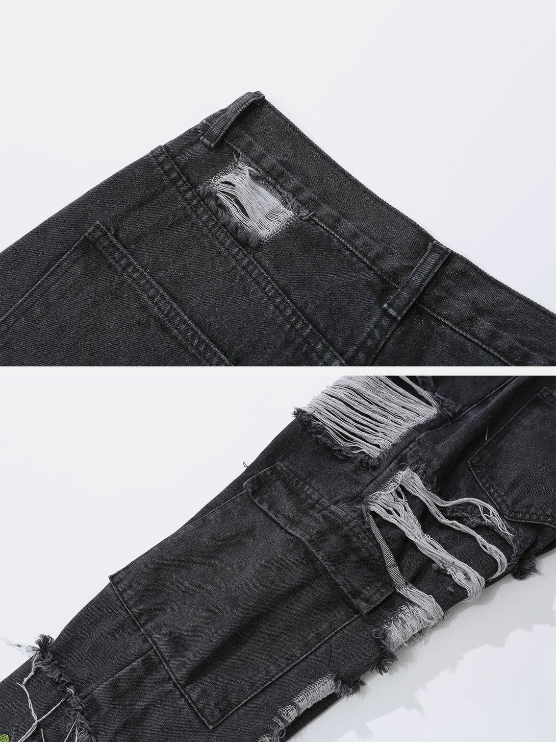 Evapacs - Vintage Raw Ripped Jeans- Streetwear Fashion - evapacs.com