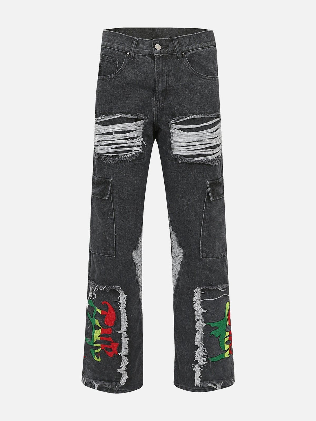 Evapacs - Vintage Raw Ripped Jeans- Streetwear Fashion - evapacs.com