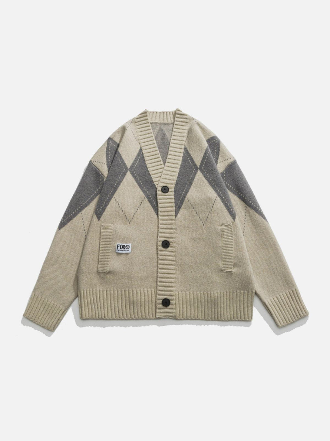 Evapacs - Vintage Rhombus Cardigan- Streetwear Fashion - evapacs.com