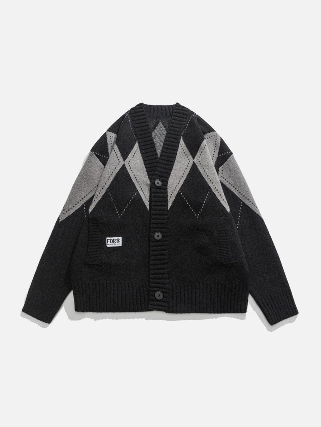 Evapacs - Vintage Rhombus Cardigan- Streetwear Fashion - evapacs.com