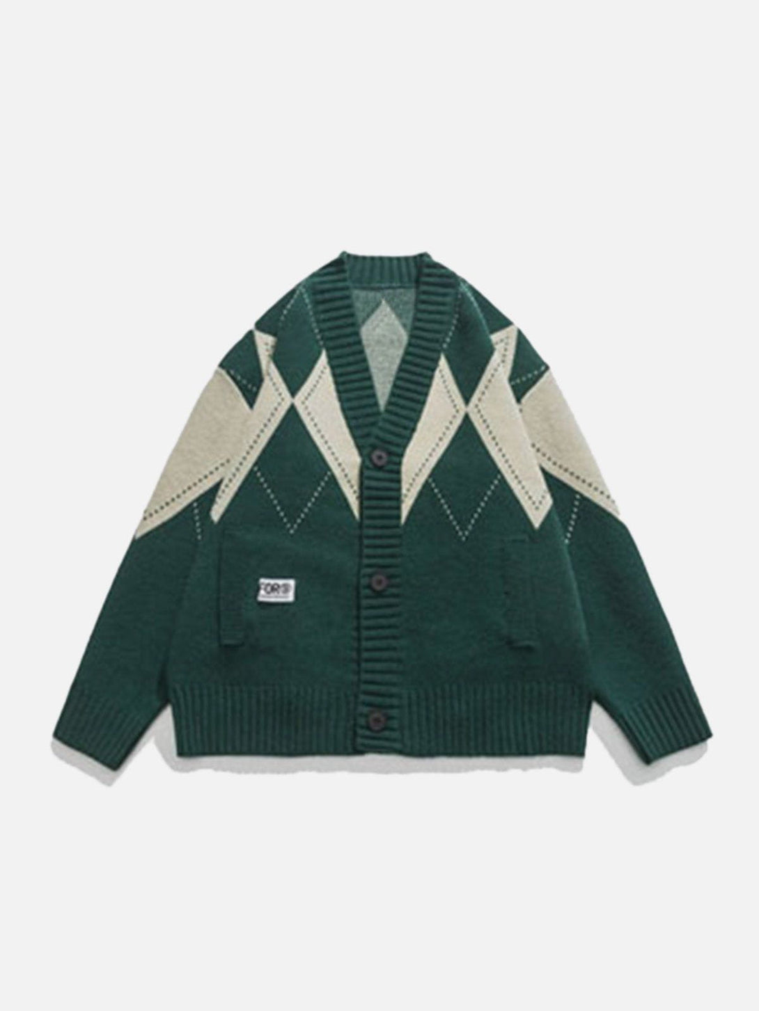 Evapacs - Vintage Rhombus Cardigan- Streetwear Fashion - evapacs.com