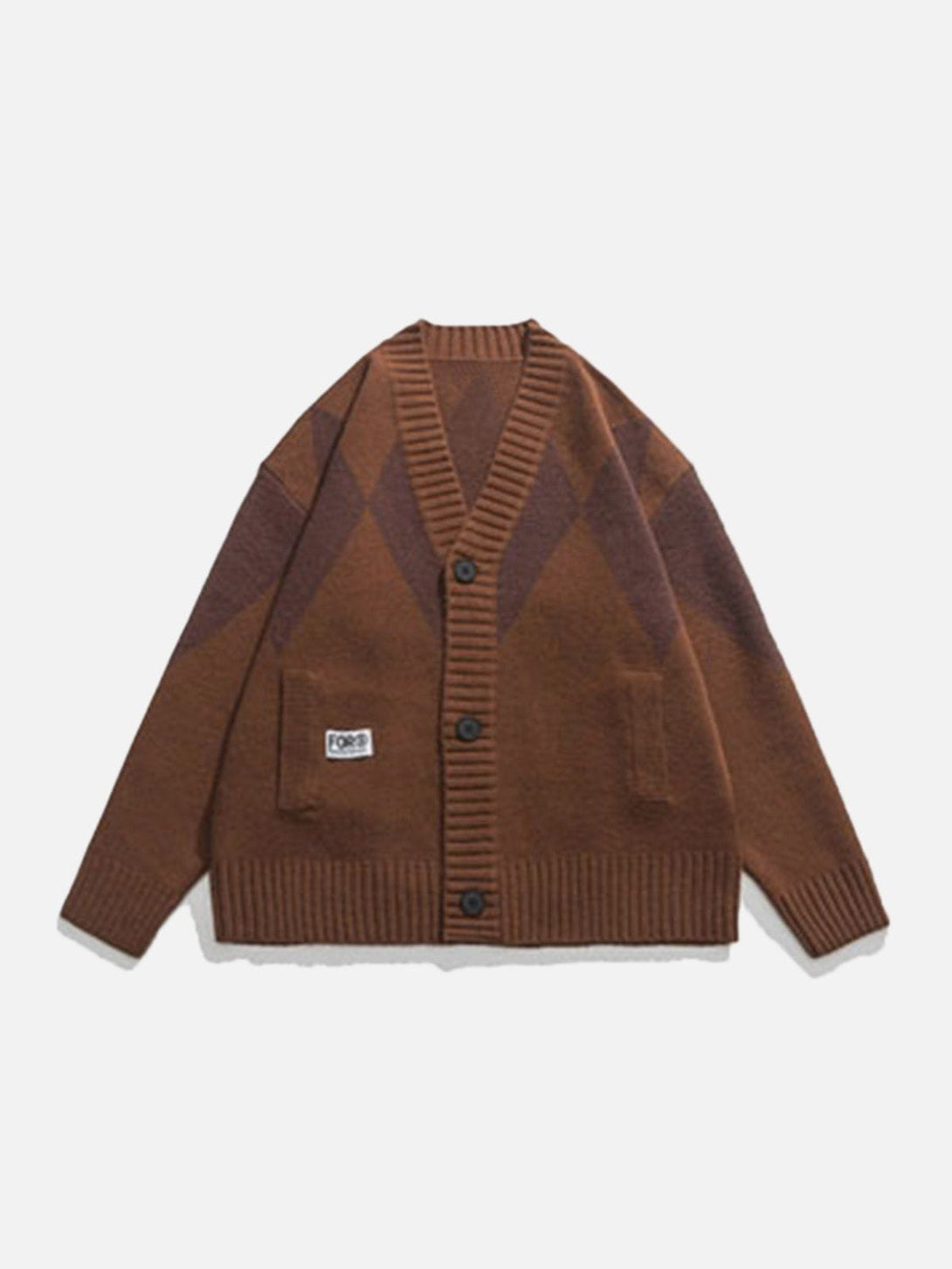 Evapacs - Vintage Rhombus Cardigan- Streetwear Fashion - evapacs.com