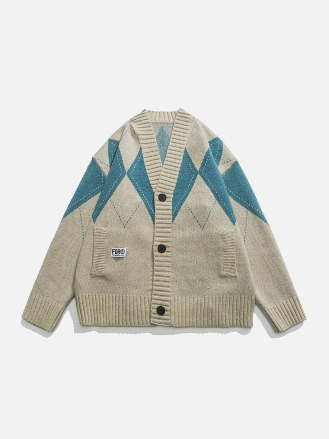 Evapacs - Vintage Rhombus Cardigan- Streetwear Fashion - evapacs.com