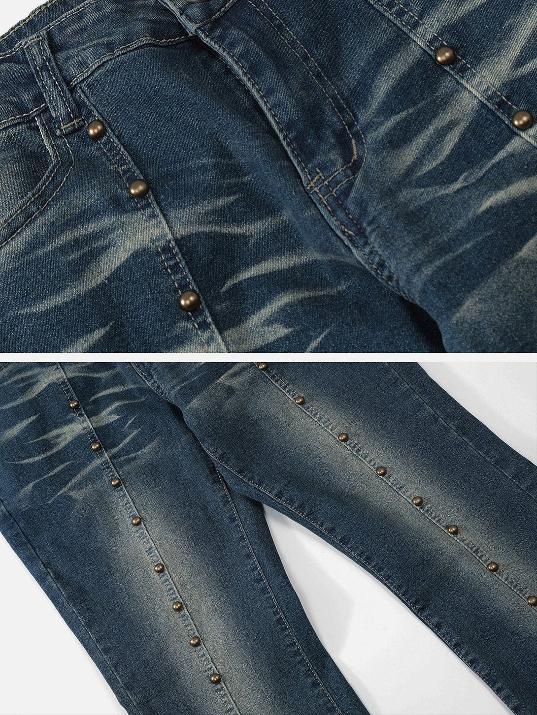 Evapacs - Vintage Rivets Jeans- Streetwear Fashion - evapacs.com