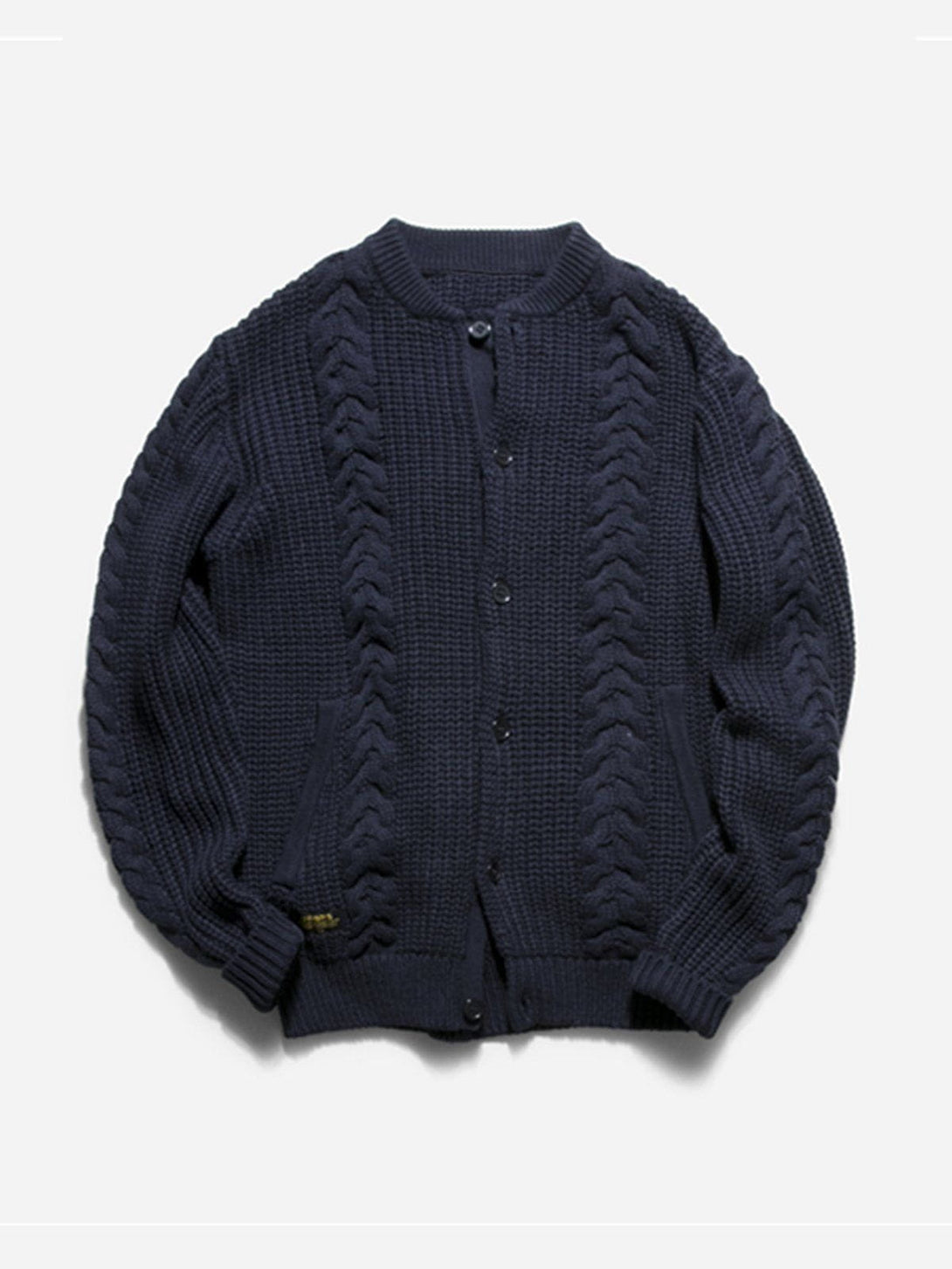 Evapacs - Vintage Twisted Knit Cardigan- Streetwear Fashion - evapacs.com