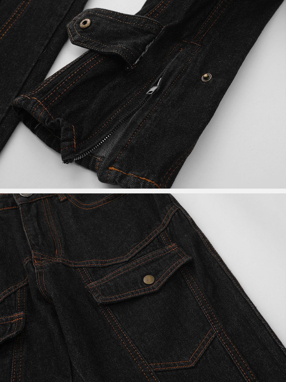 Evapacs - Vintage Washed Pocket Jeans- Streetwear Fashion - evapacs.com