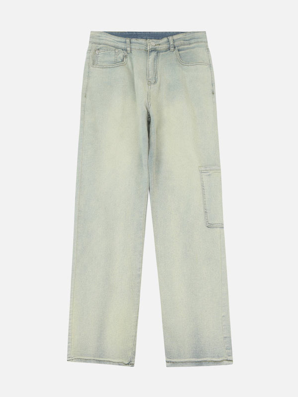 Evapacs - Vintage Washed ZIP UP Jeans- Streetwear Fashion - evapacs.com