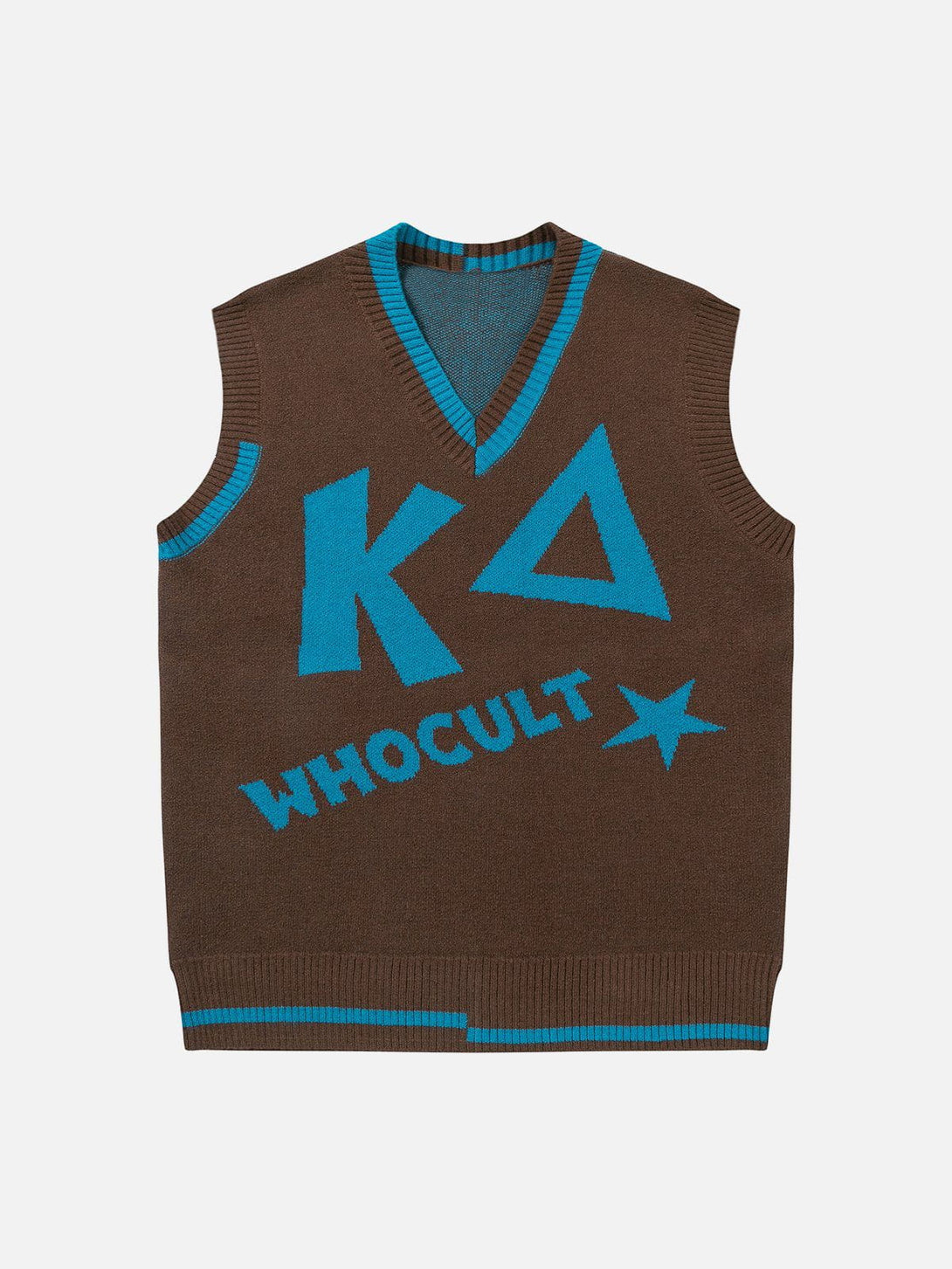 Evapacs - WHOCULT Embroidery Sweater Vest- Streetwear Fashion - evapacs.com