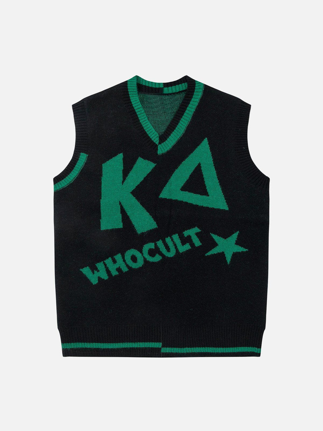 Evapacs - WHOCULT Embroidery Sweater Vest- Streetwear Fashion - evapacs.com