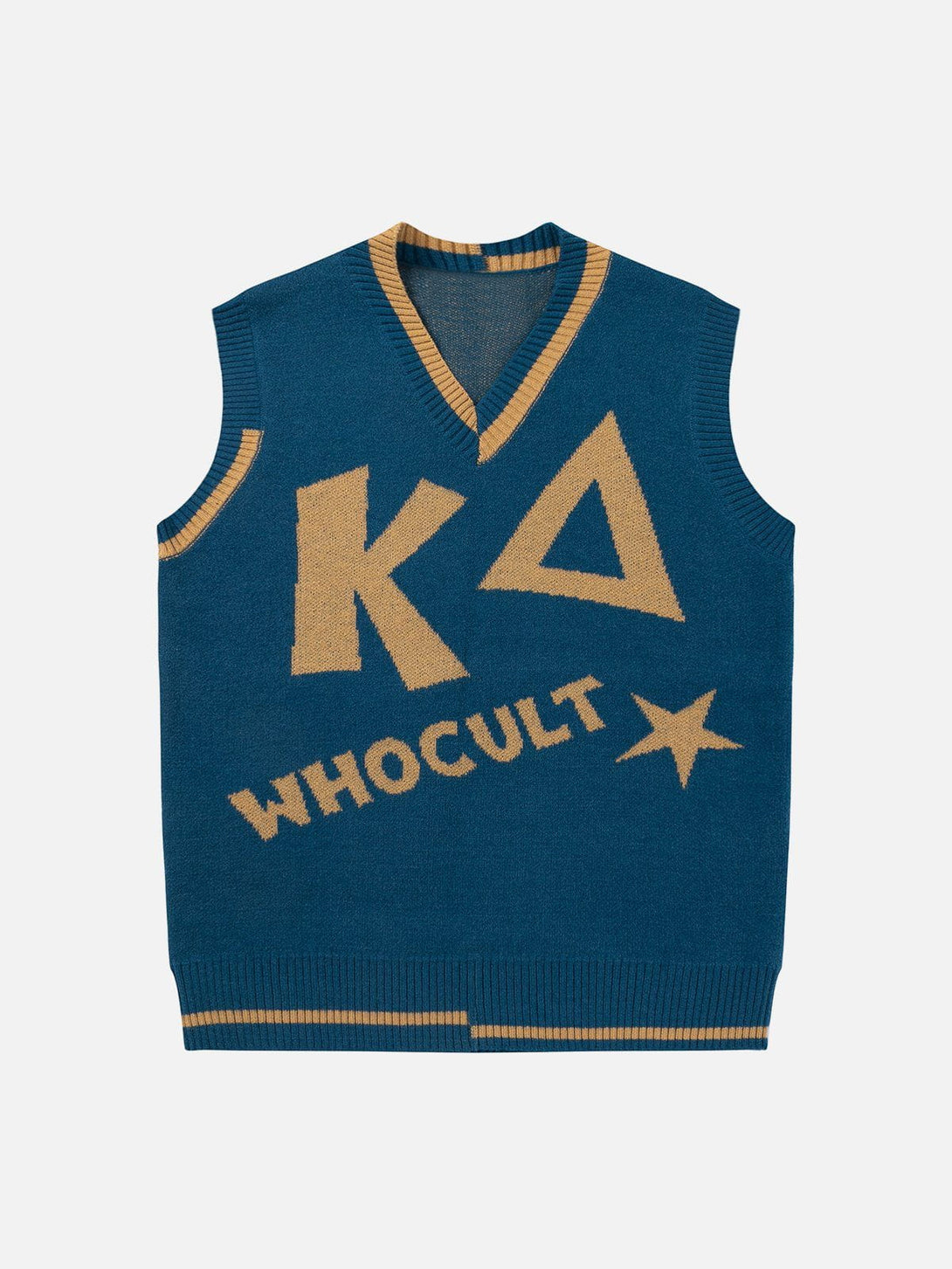 Evapacs - WHOCULT Embroidery Sweater Vest- Streetwear Fashion - evapacs.com