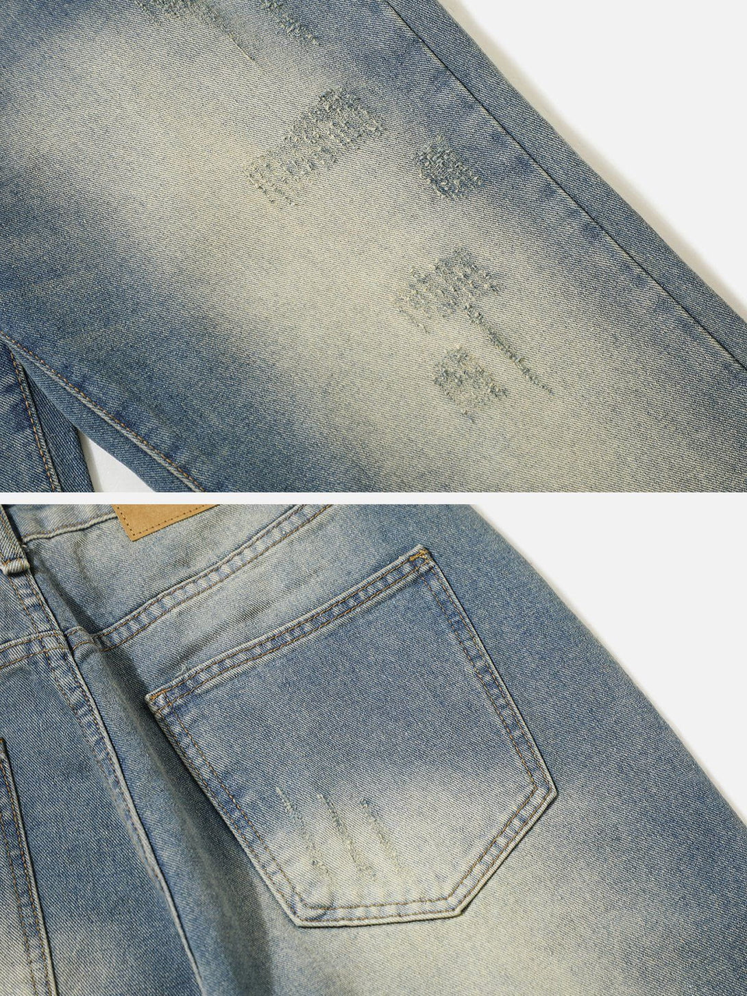 Evapacs - Washed Broken Holes Jeans- Streetwear Fashion - evapacs.com