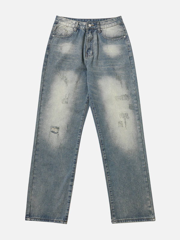 Evapacs - Washed Broken Holes Jeans- Streetwear Fashion - evapacs.com