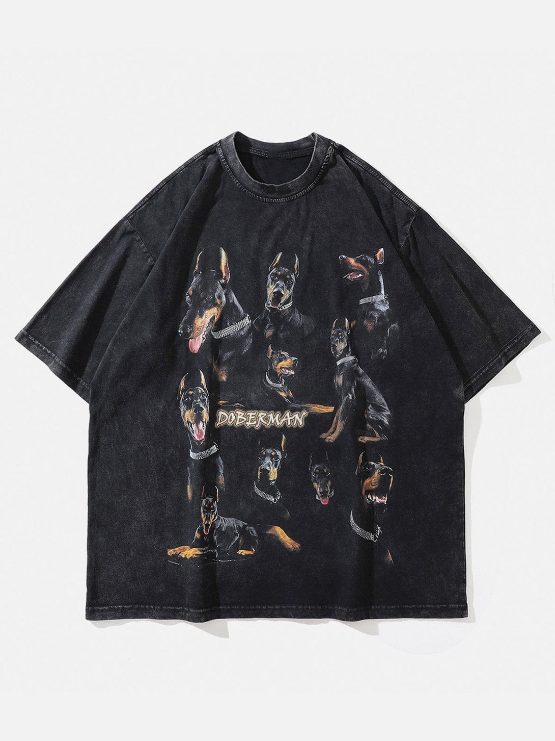 Evapacs - Washed Doberman Graphic Tee- Streetwear Fashion - evapacs.com