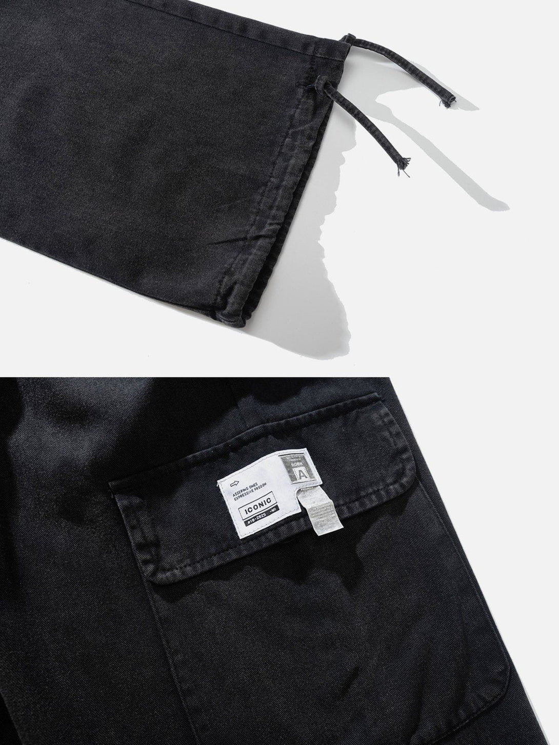 Evapacs - Washed Drawstring Cargo Pants- Streetwear Fashion - evapacs.com