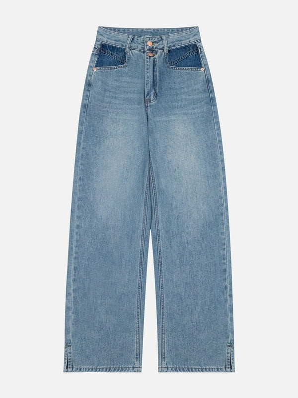 Evapacs - Washed Fringe Jeans- Streetwear Fashion - evapacs.com