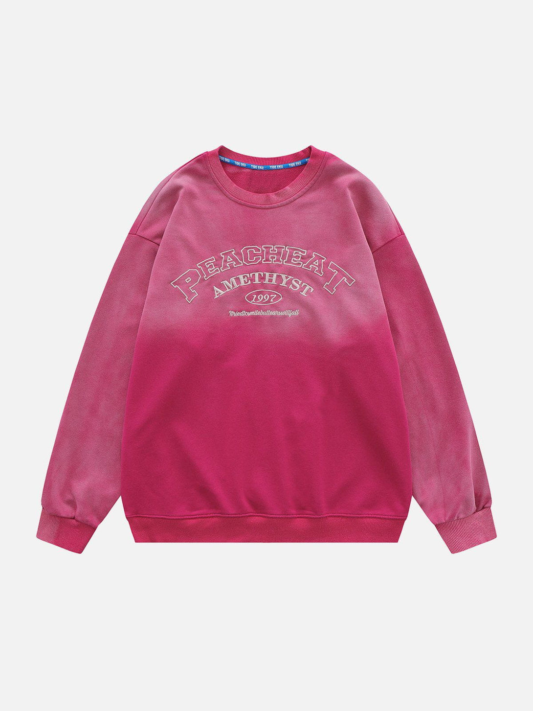 Evapacs - Washed Gradient Embroidered Sweatshirt- Streetwear Fashion - evapacs.com