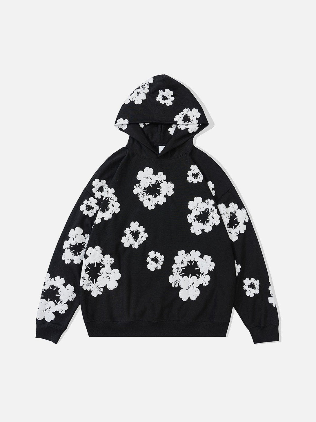 Evapacs - Winter Floral Print Hoodie- Streetwear Fashion - evapacs.com