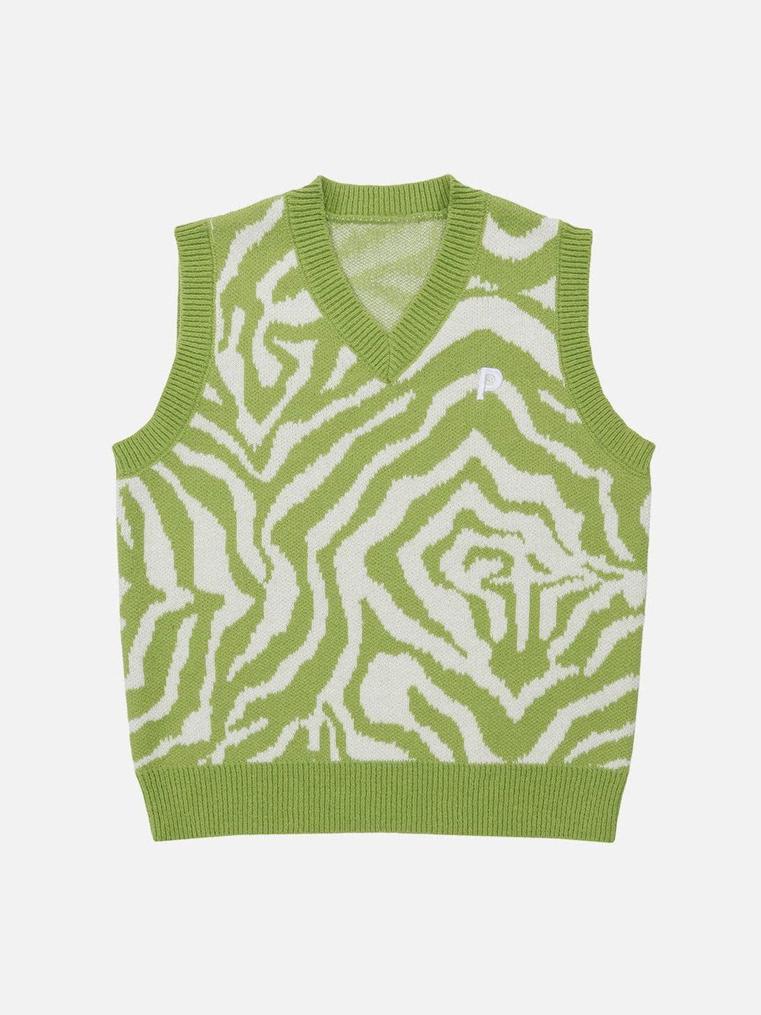 Evapacs - Zebra Pattern Embroidery Sweater Vest- Streetwear Fashion - evapacs.com