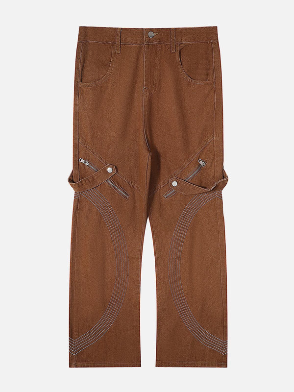 Evapacs - Zip Embroidery Pants- Streetwear Fashion - evapacs.com