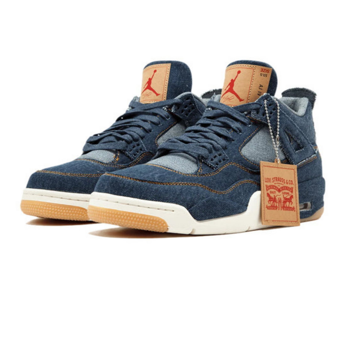 Levi's x Air Jordan 4 Retro 'Denim'- Streetwear Fashion - evapacs.com