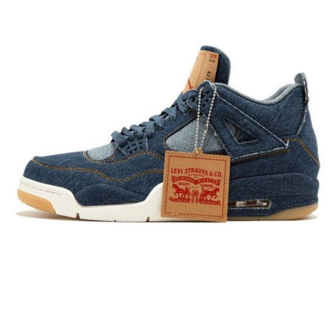 Levi's x Air Jordan 4 Retro 'Denim'- Streetwear Fashion - evapacs.com