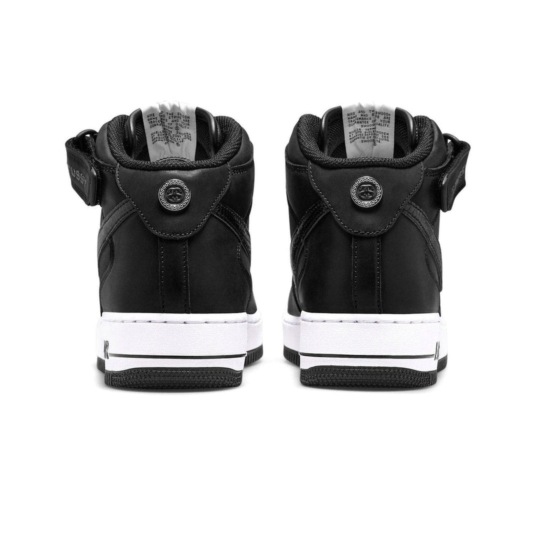 Nike Air Force 1 Mid Stussy 'Black White'- Streetwear Fashion - evapacs.com