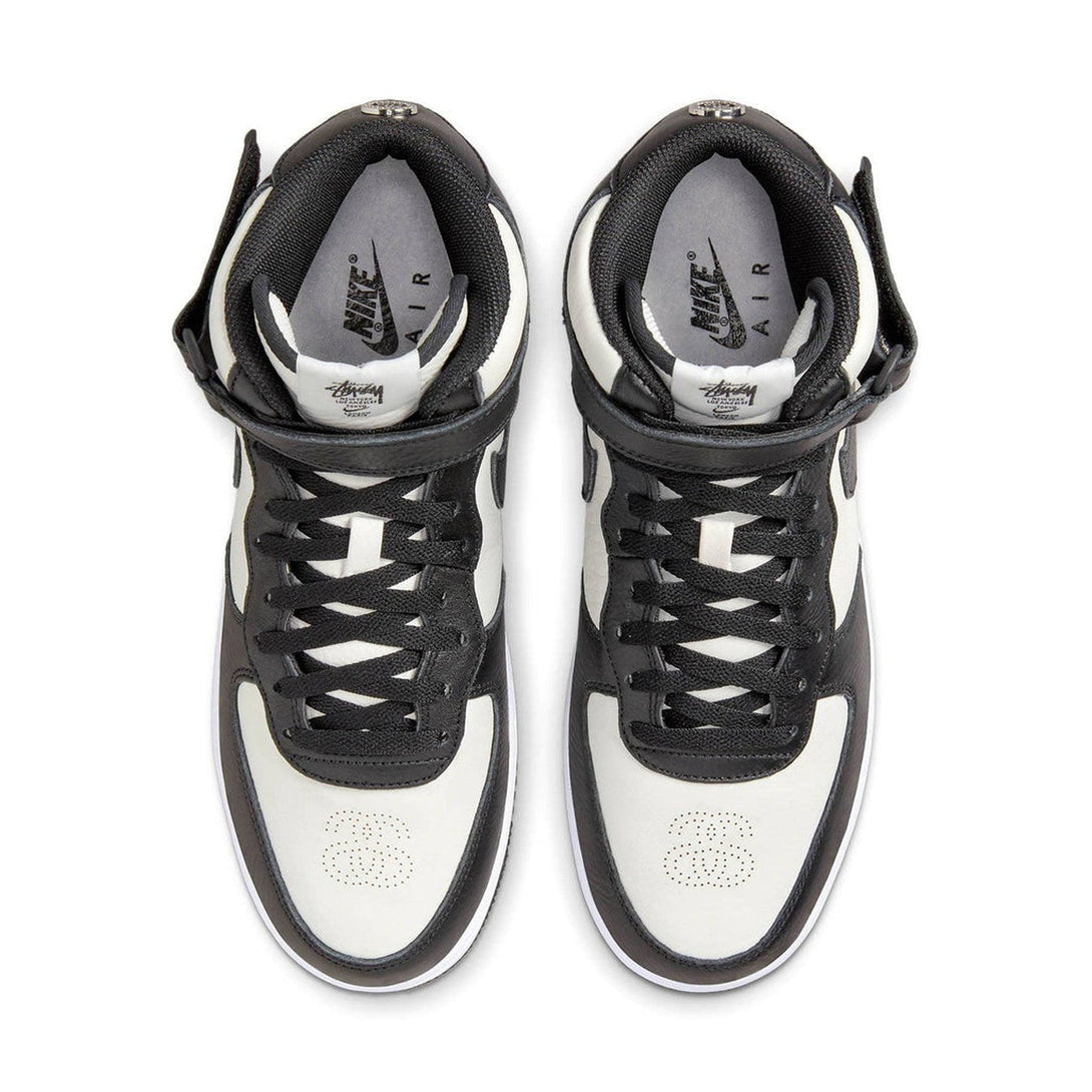 Stussy x Nike Air Force 1 Mid 'Black White'- Streetwear Fashion - evapacs.com